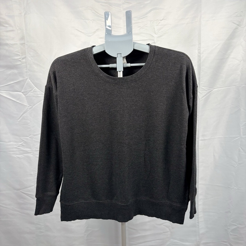 Ideology Women's Comfort Crewneck Long-Sleeve Tunic Top Size XS Heather Black